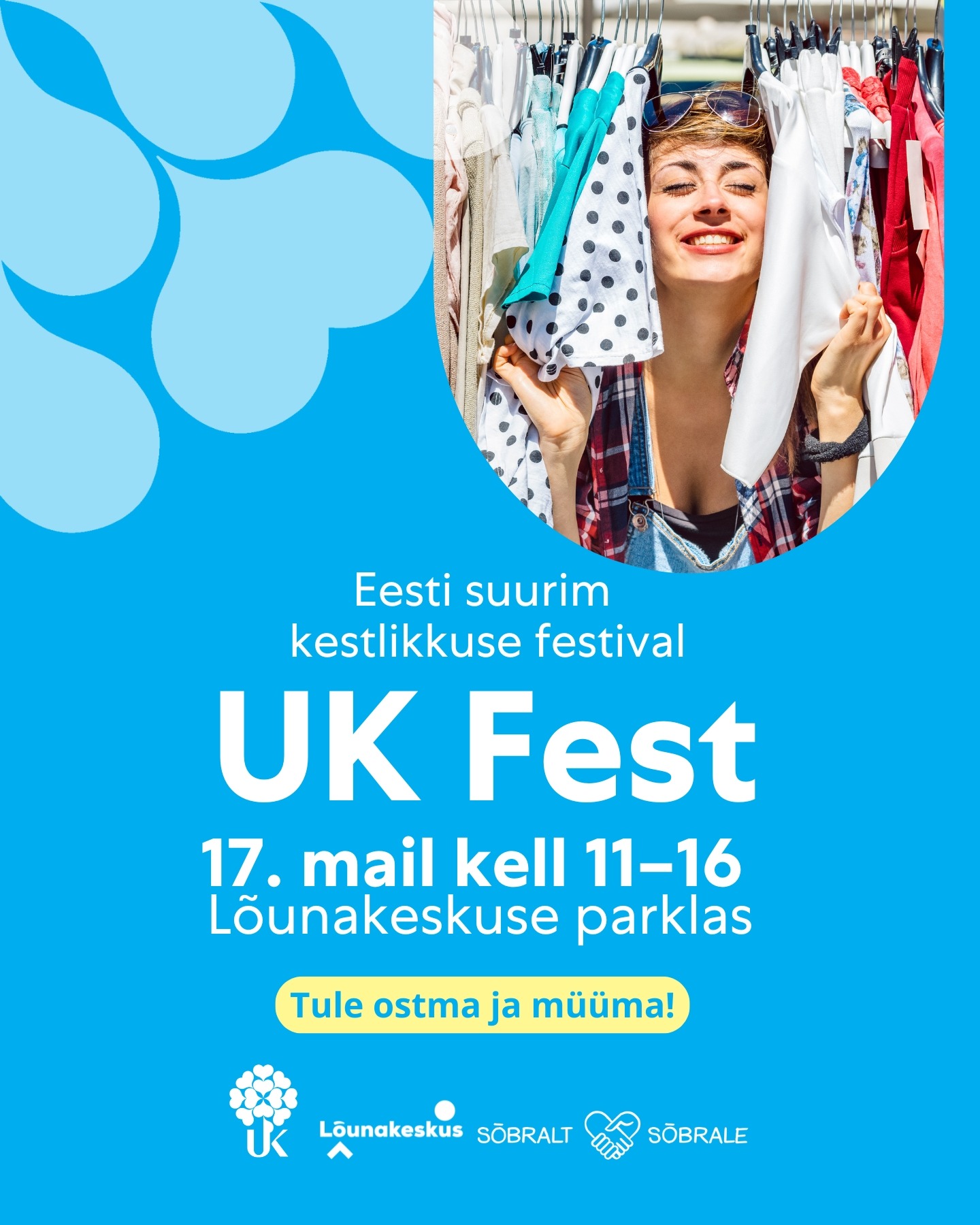 Oled oodatud 17. mail kell 11–16 Tartu Lõunakeskuse parklasse, juba teist korda toimuvale Eesti suurimale kestlikkuse festivalile!

Sel aastal toimub UK Fest Ta